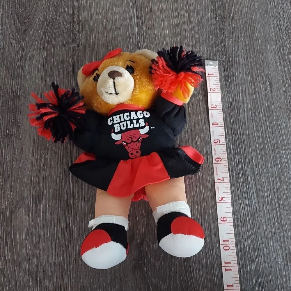 Vintage Chicago Bulls Cheerleader Bear Plush Official NBA Play-By-Play 10